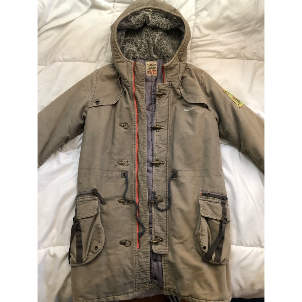 Vintage Lined Embroidered Army Style Utility Parka